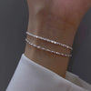 Silver Double Layer Bracelet Beads Simple Women Bracelet Jewelry Accessories - Image 7