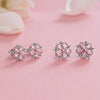 Silver Snowflake Pink Quartz Earrings for Women Silver Jewelry Cute Stud Earring Engagement Party Jewellery - Image 3