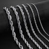 2mm-7mm Rope Chain Necklace Stainless Steel Choker Men Women Jewelry Silver Color Chains Gift - Image 1