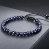 4 6 8mm Blue Sandstone Beads Bracelets Bangles for Women Men Handmade Stone Braided Bracelet Shining Wrist Jewelry - Image 3