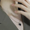 Kpop Black Heart Necklace French Metal Love Clavicle Chain Korean Simple Female Short Pendanklace Female Short Pendant for Women - Image 5