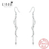 Silver Spiral Wave Long Tassel Chain Ball Drop Earrings Women Banquet Party Jewelry Eardrop - Image 1