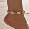 Boho Shell Turtle Handmade Anklets for Women Blue Rope Chain on Leg Natural Shell Ankle Bracelet Foot Summer Beach Jewelry - Image 3