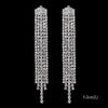 Long Tassel Drop Earrings for Women Silver Color Rhinestone Crystal Hanging Dangle Earring Bridal Wedding Jewelry - Image 9