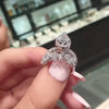 Teardrop Cubic Zirconia Ring Set with Two Bands - Image 3