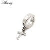 2pc Punk Stainless Steel Heart Star Cross Dangle Ear Clip Cuff Circle Earrings For Men Women No Pierced Fake Ear Jewelry - Image 19