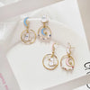 Moon Stars Rabbit Dangle Earrings For Women Flower Kitten Fishbone Crystal Pearl Asymmetrical Earring Party Jewelry - Image 2