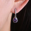 Female Earrings Silver Needle Purple Gem Earrings For Women Wedding Jewelry Girlfriend Gift - Image 5