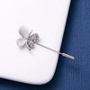 Rinhoo Vintage Crystal Flower Suit Brooches Pin Simple Letters Butterfly Crown Round Leaf Long Needle Lapel Pins Wedding Jewelry - Image 2