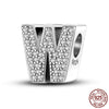 26 A-Z Alphabet Beads Silver Love Letter Charm Fit Bangle Charms Bracelet CZ Zircon Bead Jewelry - Image 9