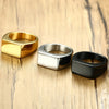Signet Rings for Men Women Polished Stainless Steel Biker Ring for Men Ideal Gift for Dad Boyfriend - Image 5