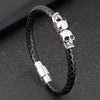 Hyperbole Men Jewelry Black Braided Leather Bracelets Stainless Steel Leahter Bracelets Cool Skull Bracelets Men Bracelet - Image 2
