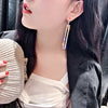Silver Needle Long Dangle Drop Earrings for Women Jewelry Statement Shining Rectangular Punk Rock Female Earrings - Image 5