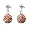 Silver Earrings Austrian Crystal Pave Disco Ball Hoop Lever Back Huggie Women Girls Jewelry - Image 26
