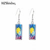 Sun and Moon Rectangular Earring Day and Night Art Fish Hook Earrings Glass Cabochon Handmade Jewelry - Image 7