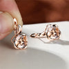 Mystic Rainbow Zircon Flower Earrings Multicolor Crystal Round Stone Hoop Earrings Rose Gold Color Engagement Earrings For Women - Image 4