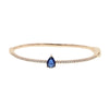 Colorful birthstone red blue green white tear drop CZ bangle bracelet women open cuff bangles - Image 10