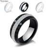 High Qulity Women Jewelry Ring   Black And White Simple Style Comly Crystal Ceramic Rings for Women