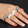 High Qulity Women Jewelry Ring   Black And White Simple Style Comly Crystal Ceramic Rings for Women