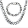 Hip-Hop Curb Cuban Link Chain 6mm-18mm Stainless Steel Necklace for Men and Women Golden Bracelet  Jewelry