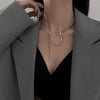 Hip Hop Irregular Star Pendant Chain Necklace for Women Shiny Zircon Crystal Beads Necklace Asymmetric Cool Girl Choker Jewelry