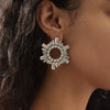 Hollow Crystal Clip on Earrings No Piercing for Women Accessories Luxury Wedding Round Rhinestone Clip Earrings Party Jewelry
