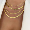 Hot  Unisex Snake Chain Women Necklace Choker Stainless Steel Herringbone Gold Color Chain Necklace For Women Jewelry