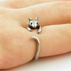 Huitan Cute Mouse Shape Open Ring for Women Antique Silver Color Modern  Girls Finger Accessories Hip Hop Party Jewelry