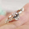 Huitan Dainty Women Engagement Rings AAA Cubic Zircon Silver Color Delicate Proposal Ring for Lover  Wedding Jewelry