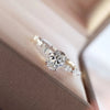 Huitan Dainty Women Engagement Rings AAA Cubic Zircon Silver Color Delicate Proposal Ring for Lover  Wedding Jewelry