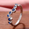 Huitan Elegant Blue Cubic Zirconia Thin Rings for Women Fancy Wedding Party Finger Accessories  Silver Color Jewelry