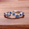 Huitan Elegant Blue Cubic Zirconia Thin Rings for Women Fancy Wedding Party Finger Accessories  Silver Color Jewelry