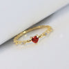 Huitan Exquisite Red Love CZ Engagement Proposal Rings for Women Thin Band Aesthetic Female  Jewelry Fancy Birthday Gift