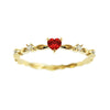 Huitan Exquisite Red Love CZ Engagement Proposal Rings for Women Thin Band Aesthetic Female  Jewelry Fancy Birthday Gift