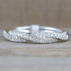 Huitan  Twist Rings for Women Silver Color Band White CZ Simple Stylish Girls Accessories Party Daily Versatile Jewelry