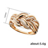 Huitan Hot Trend Gold Color Rings for Women Twist Design   Inlaid Shiny CZ    Wedding Engagement Jewelry Bulk