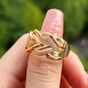 Huitan Hot Trend Gold Color Rings for Women Twist Design   Inlaid Shiny CZ    Wedding Engagement Jewelry Bulk