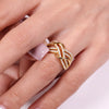 Huitan Hot Trendy Cross Rings Women Wedding Bands Accessories with Dazzling CZ Twist Modern  Female Jewelry Drop Shipping