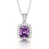 Huitan   Elegant Lady's Cubic Zirconia Pendant Necklace White/Green/Purple/Pink Colors  Wedding Eternity Jewelry Hot