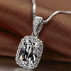 Huitan   Elegant Lady's Cubic Zirconia Pendant Necklace White/Green/Purple/Pink Colors  Wedding Eternity Jewelry Hot