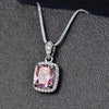 Huitan   Elegant Lady's Cubic Zirconia Pendant Necklace White/Green/Purple/Pink Colors  Wedding Eternity Jewelry Hot