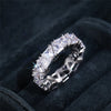 Huitan   Wedding Band Promise Rings for Women Unique Triangle Cubic Zirconia Design    Trendy Jewelry Dropship
