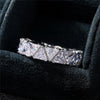 Huitan   Wedding Band Promise Rings for Women Unique Triangle Cubic Zirconia Design    Trendy Jewelry Dropship