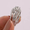 Huitan   Wedding Rings for Women Fancy Cross Design Inlaid Shiny CZ Stone  Versatile Female Finger-ring Gift Jewelry