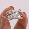 Huitan   Wedding Rings for Women Fancy Cross Design Inlaid Shiny CZ Stone  Versatile Female Finger-ring Gift Jewelry