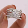 Huitan   Wedding Rings for Women Fancy Cross Design Inlaid Shiny CZ Stone  Versatile Female Finger-ring Gift Jewelry