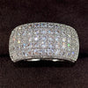 Huitan Micro Paved 5 Lines CZ Ring for Women Bling Bling    Female Ring Party Engagement Wedding Bands Jewelry Hot