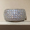 Huitan Micro Paved 5 Lines CZ Ring for Women Bling Bling    Female Ring Party Engagement Wedding Bands Jewelry Hot