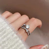 Huitan  Twist Design Fancy Women Finger Rings with Shiny Cubic Zirconia Exquisite Engage Wedding Accessories  Jewelry