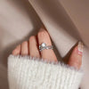 Huitan  Twist Design Fancy Women Finger Rings with Shiny Cubic Zirconia Exquisite Engage Wedding Accessories  Jewelry